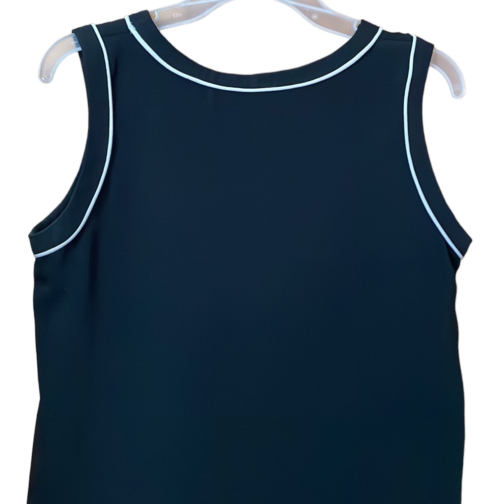 Calvin Klein Black Sleeveless with White Trim High-Low Women’s Top Size S - Picture 6 of 10